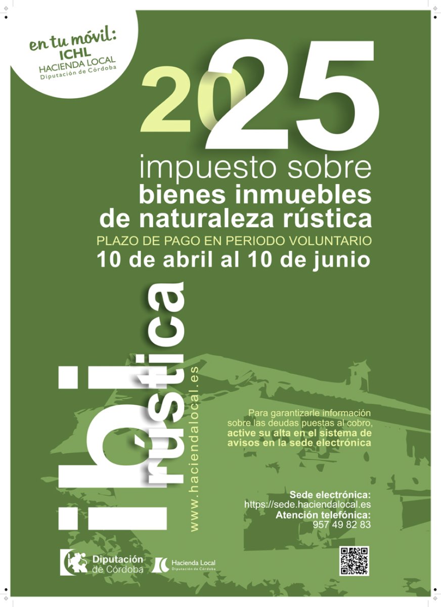 Puesta al cobro del Impuesto sobre Bienes Inmuebles de Naturaleza Rústica correspondiente al ejercicio 2025