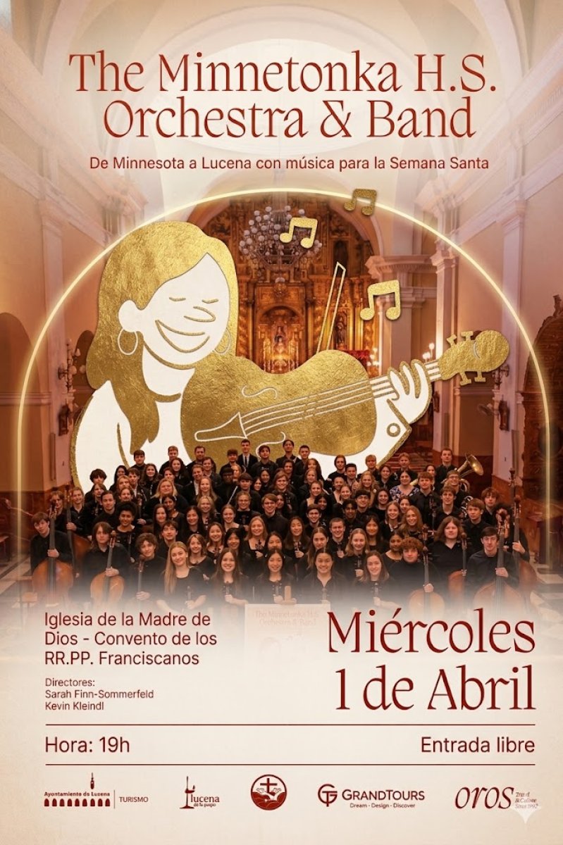 Minnetonka H.S. Orchestra actúa en Lucena el Miércoles Santo (1/4, 19:00). Entrada libre