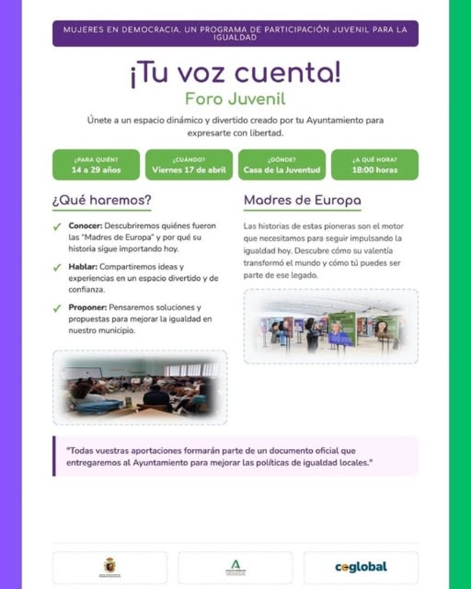 Jóvenes (14+) convocados en Peñarroya para propuestas sobre convivencia e igualdad