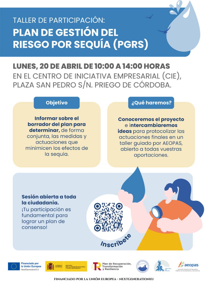 CENTRAL DE AGUAS IMPULSA UN TALLER DE PARTICIPACIÓN SOBRE EL BORRADOR DEL PLAN DE GESTIÓN DEL RIESGO POR SEQUÍA