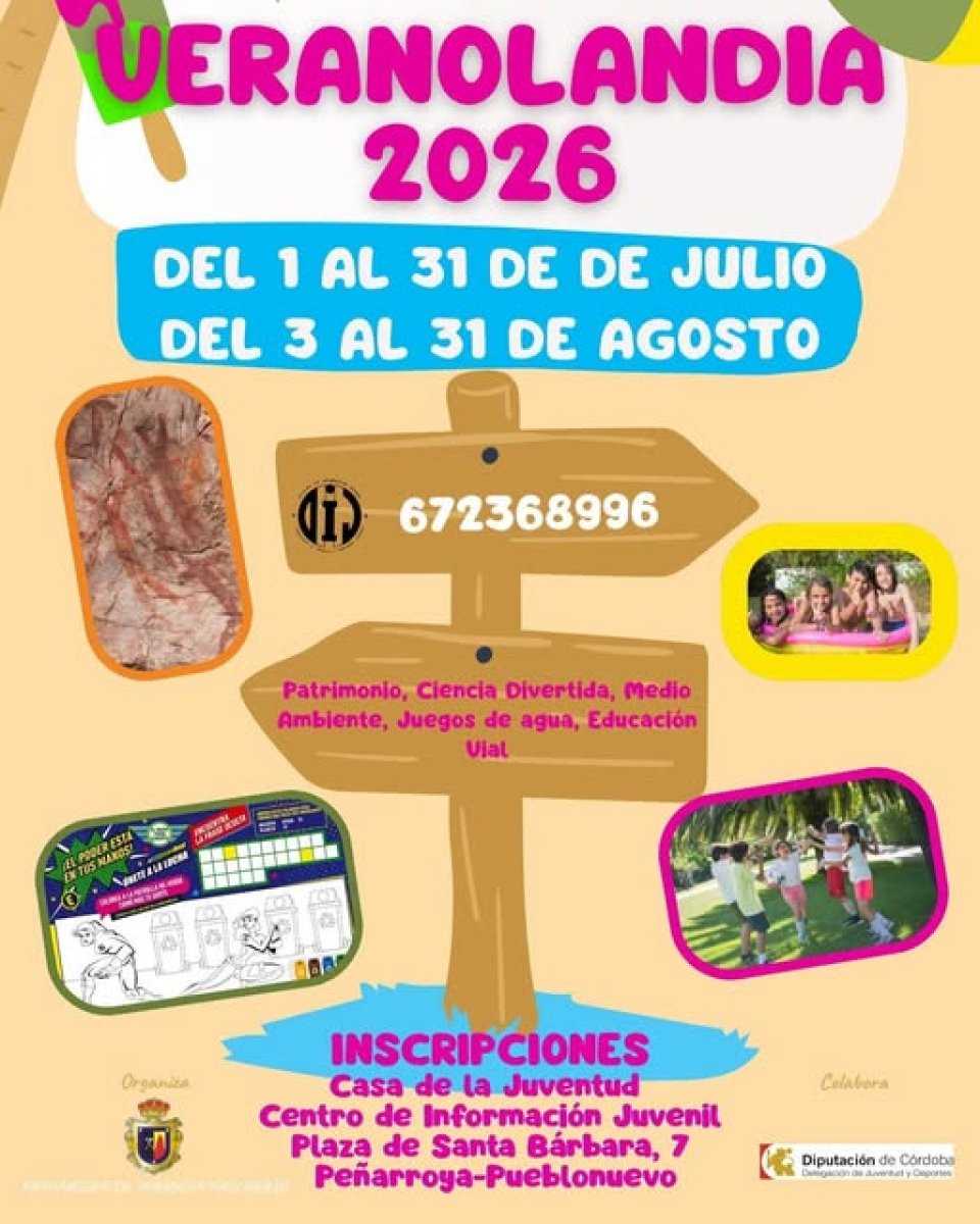 Inscripción abierta para Veranolandia 2026: turnos julio y agosto, 15 plazas/mes (11:00-13:00)