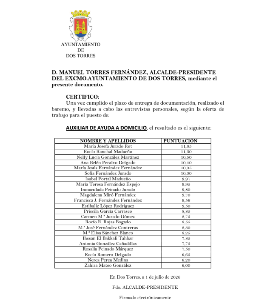 BOLSA DE EMPLEO AYUDA A DOMICILIO