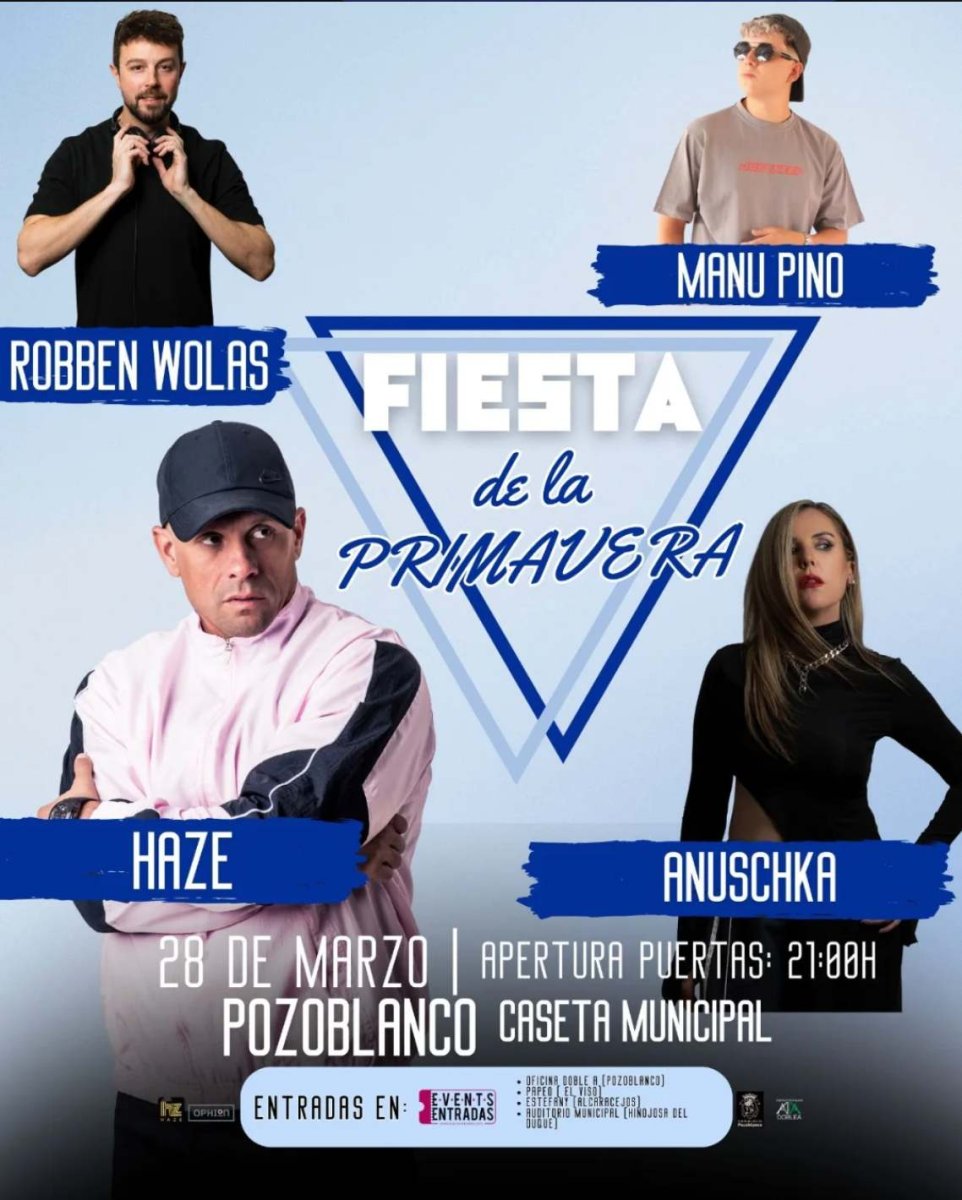 Manu Pino y Robben Wolas se unen Anuschka, y Haze para completar el cartel de la Fiesta de la Primavera