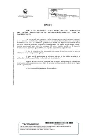imagen de Bando: Adjudicación del quiosco del edificio de usos múltiples con motivo de la próxima apertura de los cines