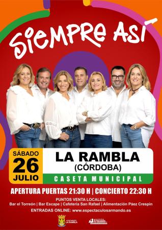 imagen de CONCIERTO DEL GRUPO «SIEMPRE ASÍ» EN LA RAMBLA