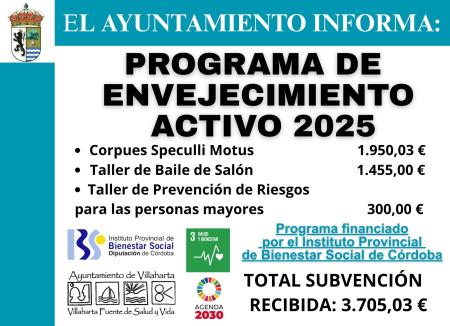 imagen de SUBVENCIÓN RECIBIDA. ENVEJECIMIENTO ACTIVO 2025