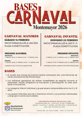 imagen de Montemayor celebra sus carnavales el 14 y 22 de febrero; inscripciones desde el 12