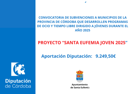 imagen de CONVOCATORIA DE SUBVENCIONES A MUNICIPIOS DE LA PROVINCIA DE CÓRDOBA QUE DESARROLLEN PROGRAMAS DE OCIO Y TIEMPO LIBRE, DIRIGIDO A JÓVENES DURANTE EL AÑO 2025