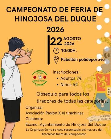 imagen de Concurso popular de tirachinas en Hinojosa del Duque: 22 ago, inscripción 7€/5€