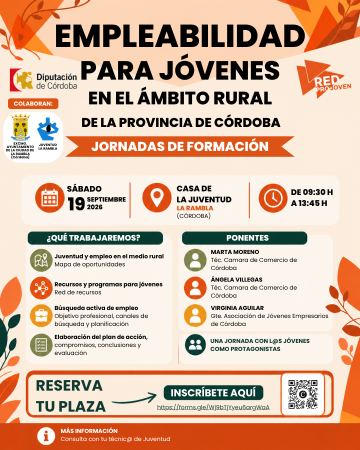 imagen de JORNADA DE FORMACION «EMPLEABILIDAD PARA JÓVENES EN EL ÁMBITO RURAL DE LA PROVINCIA DE CÓRDOBA»