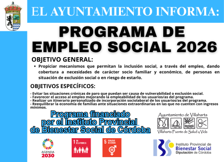 imagen de SUBVENCIÓN RECIBIDA. EMPLEO SOCIAL 2026