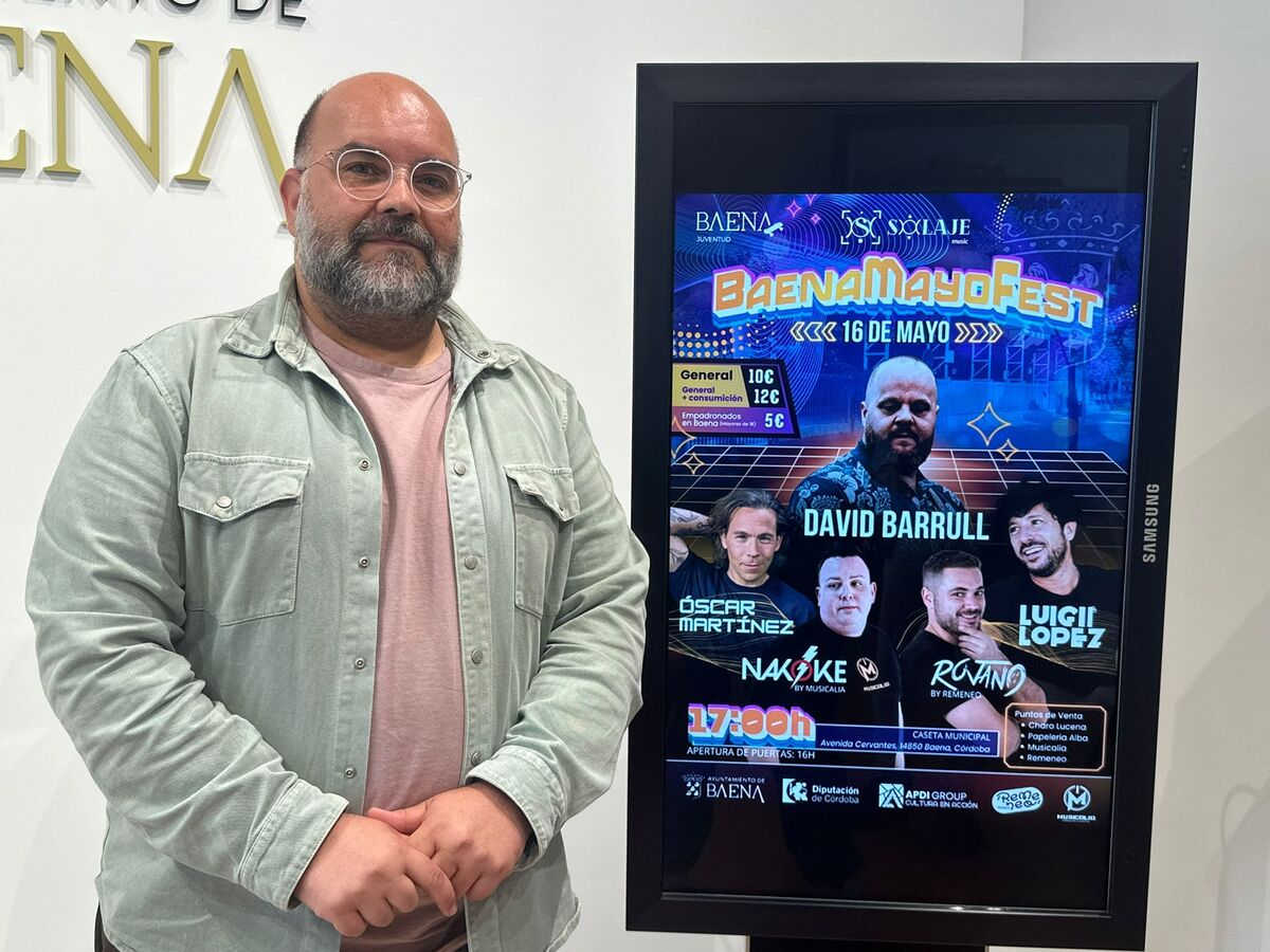 Baena estrena festival musical el 16 de mayo con David Barrull y DJs locales