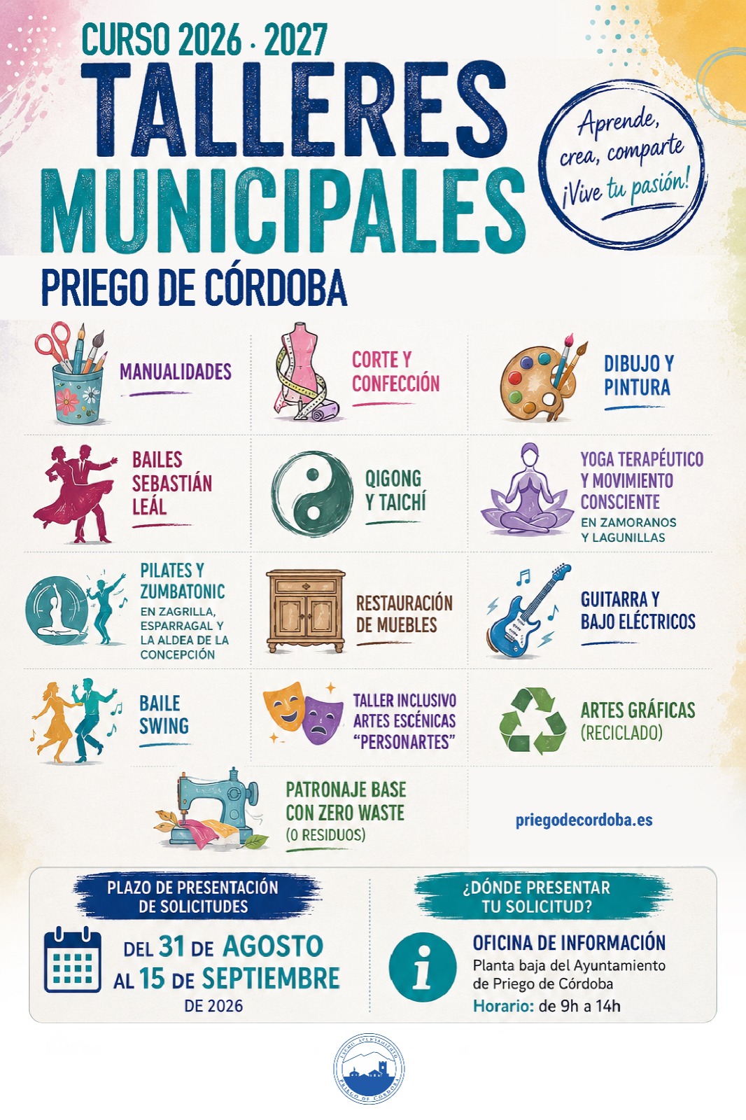 TALLERES MUNICIPALES. CURSO 2026-2027.
