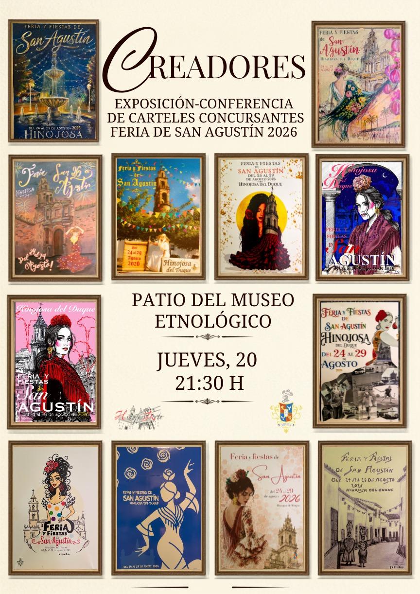 Creadores: exposición de carteles de la Feria de San Agustín 2026 en Hinojosa