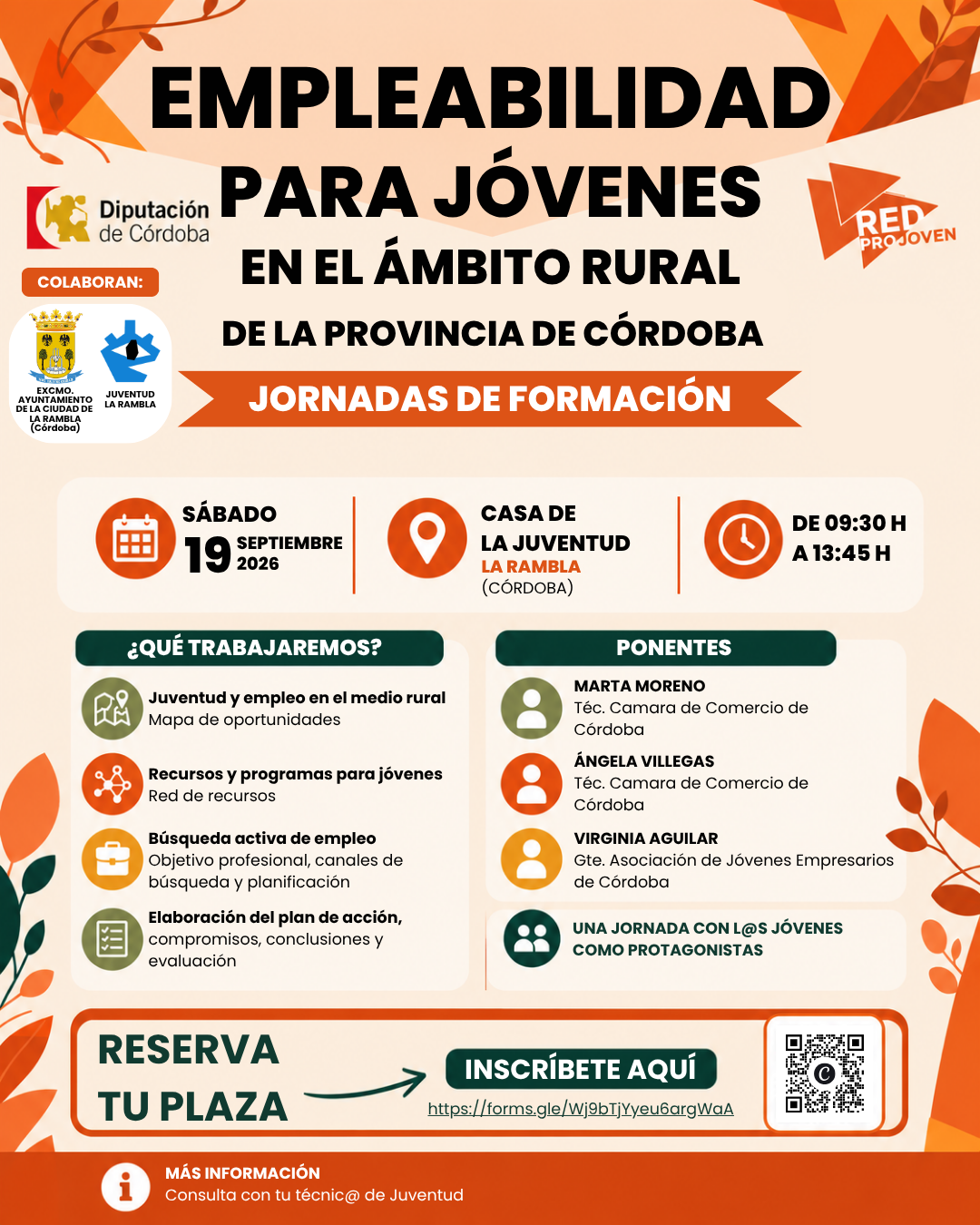 JORNADA DE FORMACION «EMPLEABILIDAD PARA JÓVENES EN EL ÁMBITO RURAL DE LA PROVINCIA DE CÓRDOBA»
